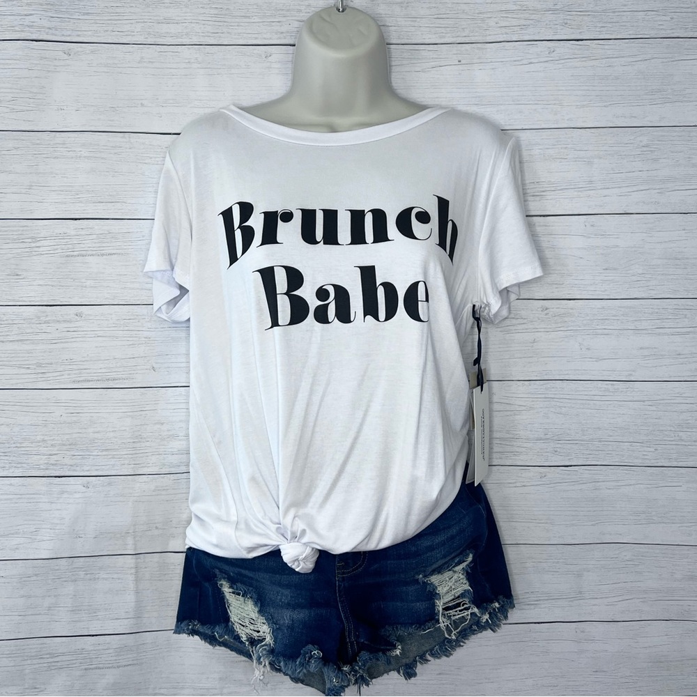 Boutique Brand Coverstitched Super Soft “Brunch Babe” Tunic Length T Shirt 💗